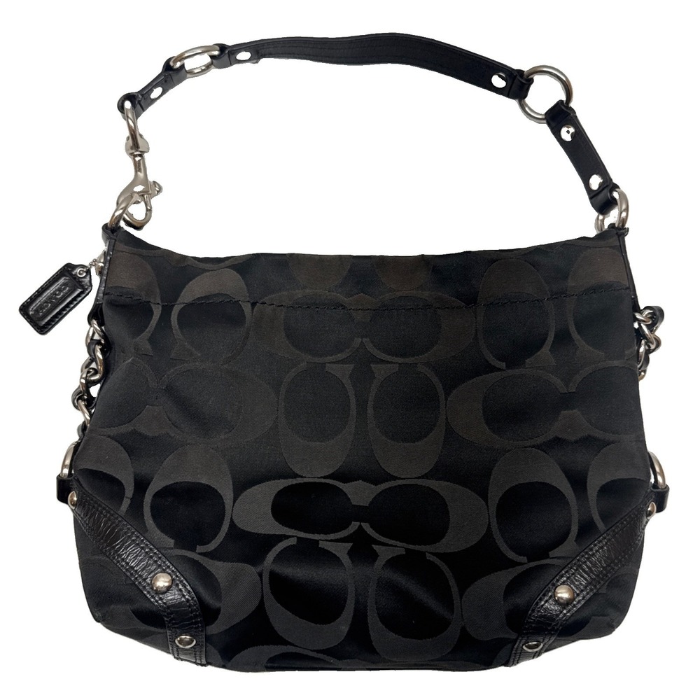 Coach Women Signature Black Shoulder Bag F1076 - F15250 - Picture 1 of 8